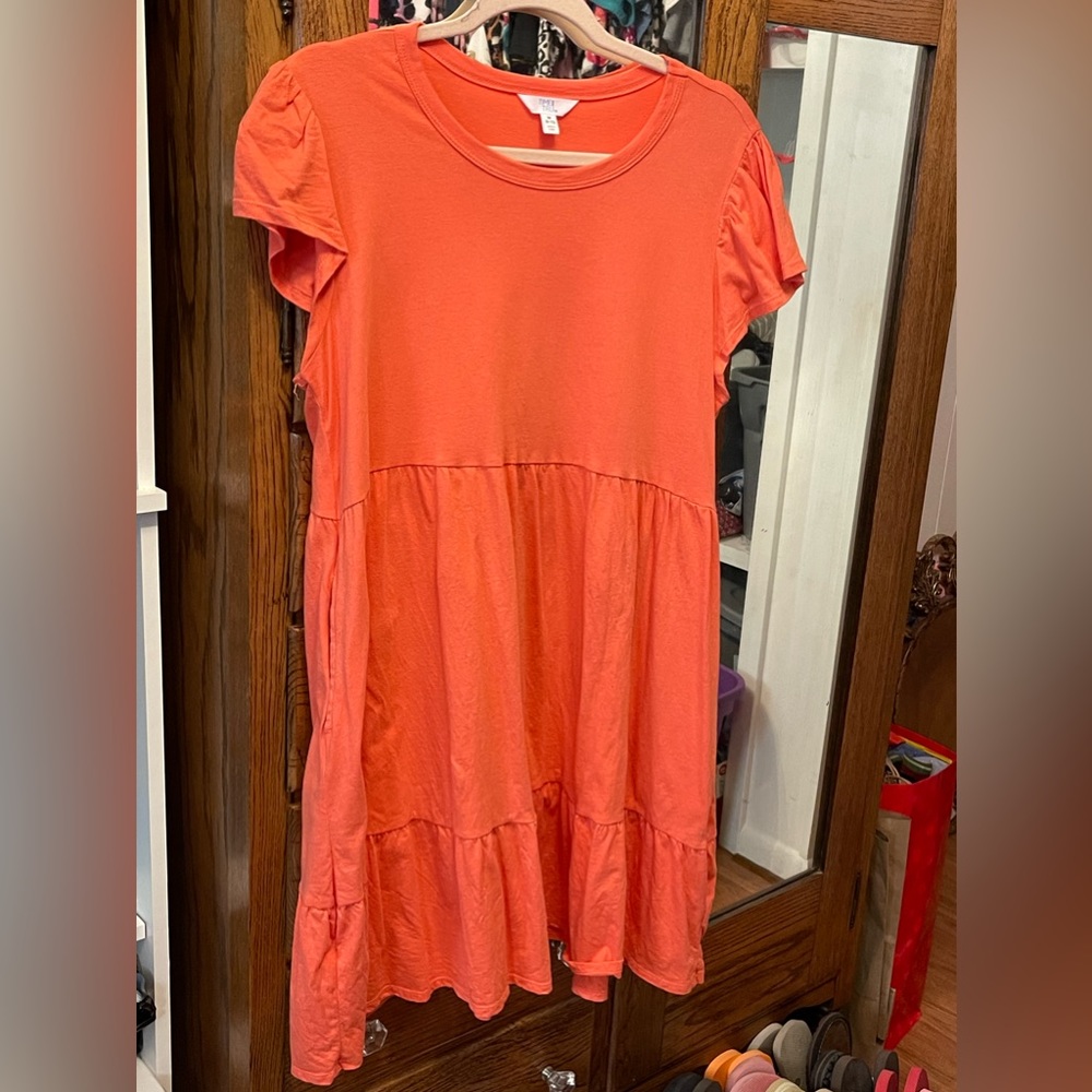 Coral Tiered Dress